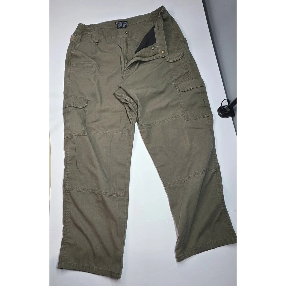 5.11 Tactical Mens Size 38x30 Taclite Pro Rip Stop Cargo Pants Olive/Green